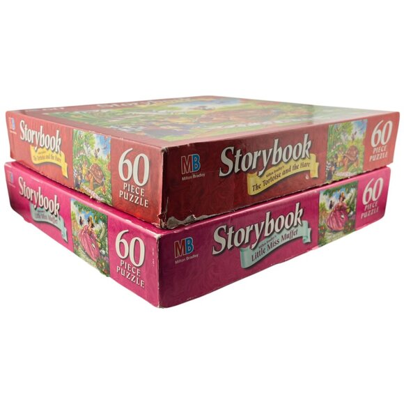 2 Storybook 60 Piece Puzzles - Tortoise &‎ Hare / Little Miss Muffet MB - Picture 9 of 12